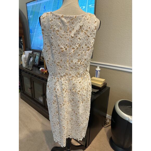 Women’s The Loft Sleeveless Dress Peach / Cream Size 12 - Picture 3 of 5